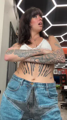 Stomach tatt in the works #tattooapprentice #girlswithtattoos #wlw #tattedgirls #alt 