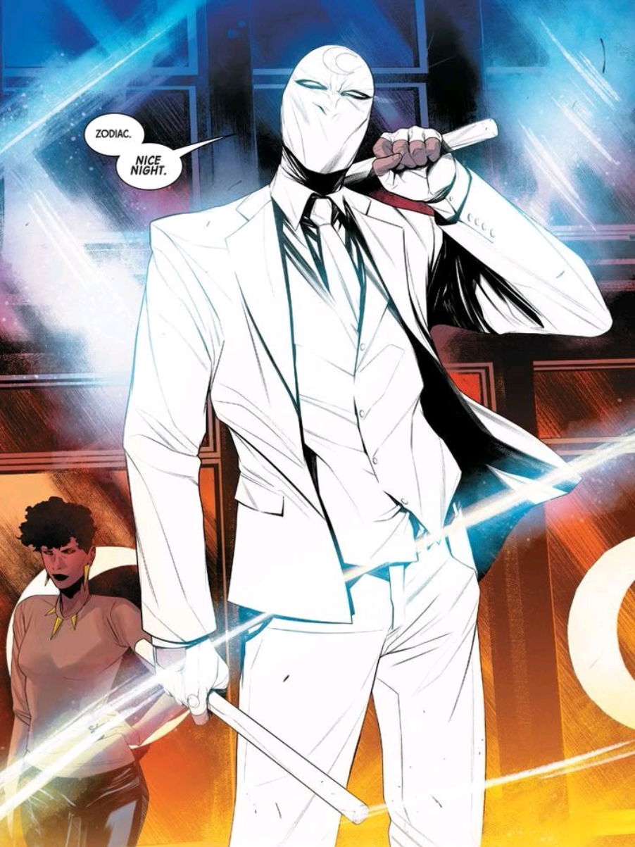 rate editan temen gwa bro . Moon Knight adalah salah satu karakter antihero Marvel yang pertama kali muncul di komik Werewolf by Night #32 (1975), dikenal dengan identitas aslinya Marc Spector, seorang mantan marinir, petinju, dan agen CIA yang kemudian menjadi tentara bayaran; dalam sebuah misi di Mesir, ia dikhianati dan hampir tewas, namun diselamatkan oleh dewa bulan Mesir kuno bernama Khonshu, yang membangkitkannya kembali dengan syarat ia menjadi avatar atau perpanjangan tangan dewa tersebut di bumi, sehingga Marc mendapatkan kekuatan fisik, daya tahan, dan refleks yang meningkat, terutama saat berada di bawah sinar bulan. Moon Knight terkenal karena kepribadiannya yang kompleks, karena Marc menderita Dissociative Identity Disorder (DID) atau gangguan kepribadian ganda, yang membuatnya memiliki beberapa alter ego lain seperti Steven Grant (seorang pengusaha kaya) dan Jake Lockley (sopir taksi jalanan), di samping identitas utamanya sebagai vigilante Moon Knight; kondisi psikologis ini membuatnya unik di antara pahlawan Marvel lain, karena ia sering berjuang membedakan antara realitas dan halusinasi . kekuatan: super human strength, healing factor, super human durability dan bertambah kuat apabila terjadi bulan purnama #marvelcomics #fyp #jj #kemerdekaan 