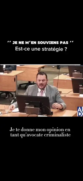 Répéter « je ne m’en souviens pas »… est-ce une vraie stratégie ou juste une fuite? 🤔 » 💬 Qu’en pensez-vous? #avocat #droit #justice #legal #québec 