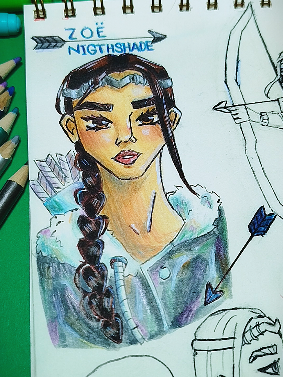 Zoë Nightshade drawing 💫🩶🏹 #zoënightshade #zoënightshadepjo #percyjackson #thetitanscurse #saarachaudry 