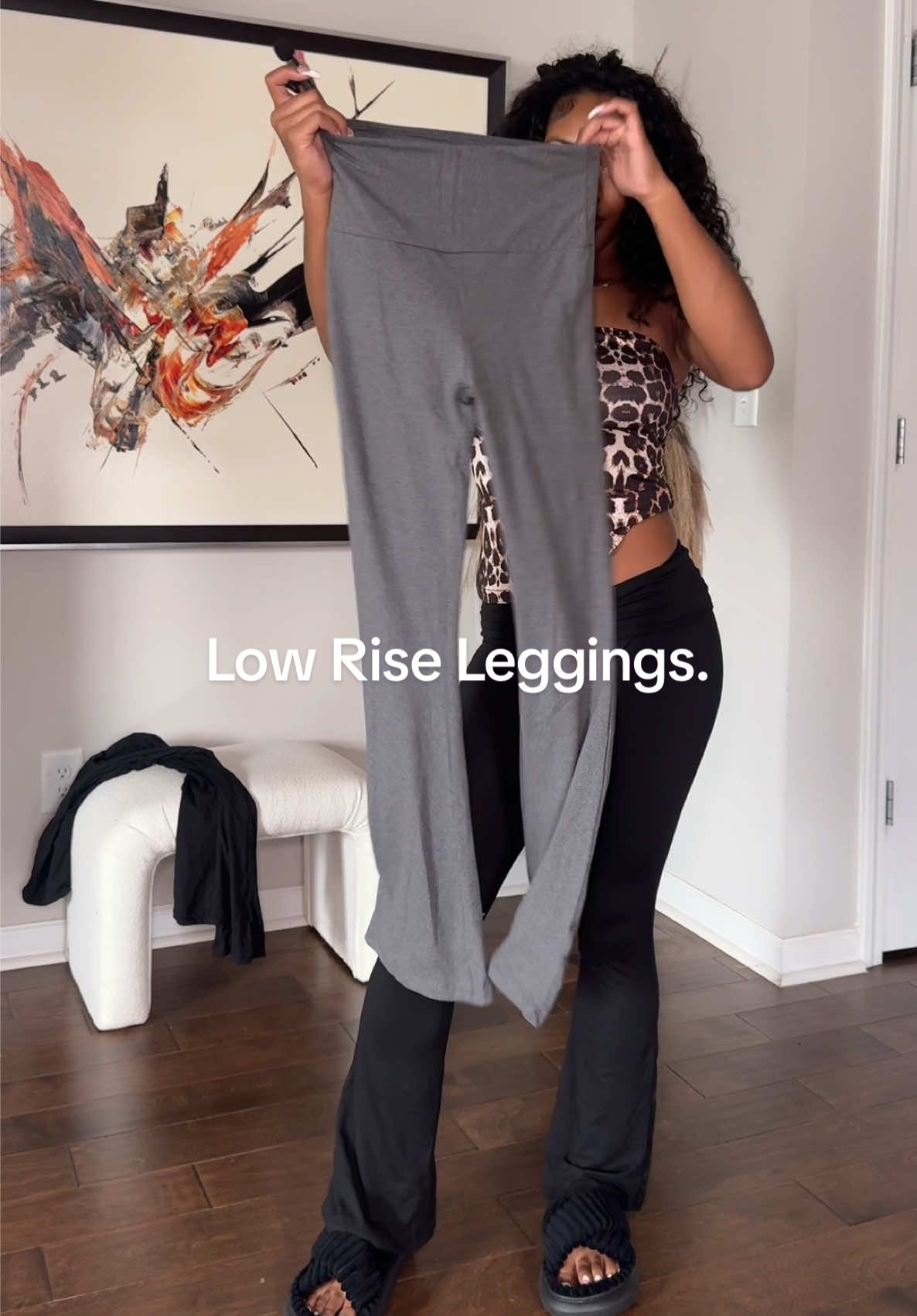 I folded mine over for this look 🖤 low rise anything > #lowrise #flarepants #fashion 