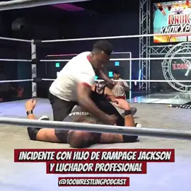 “Incidente impactante 🚨 El hijo de Rampage Jackson, Raja Jackson, casi mata a un luchador profesional en pleno show en vivo.” #WWE #rampagejackson #rajajackson #mma #prowrestler 