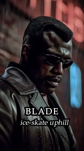 Blade | ice-skate uphill #blade #wesleysnipes #bladerunner #viralvideos #ai 