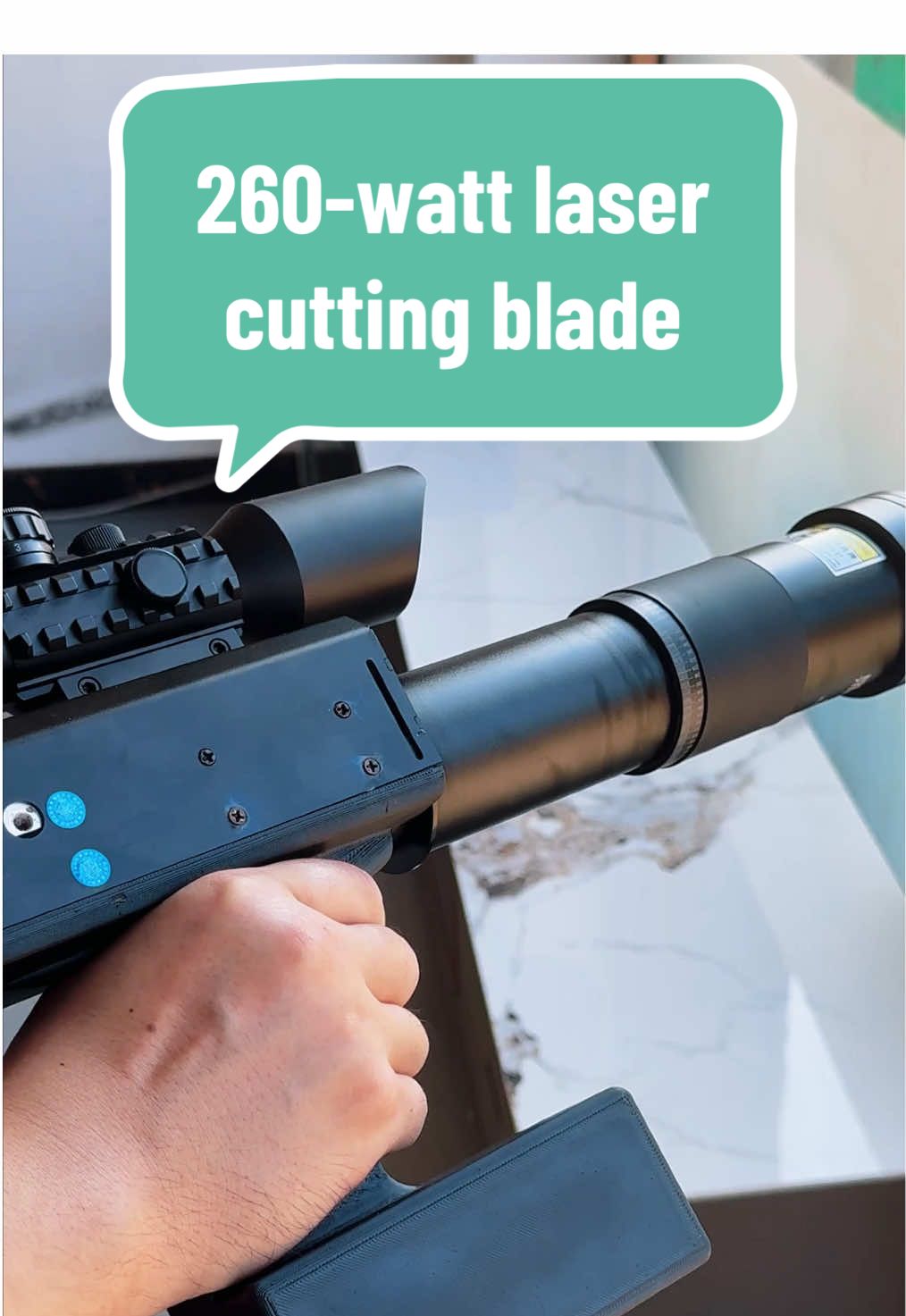 260-watt laser cutting blade#tiktok #laser #DIY #laserigniter #pump 