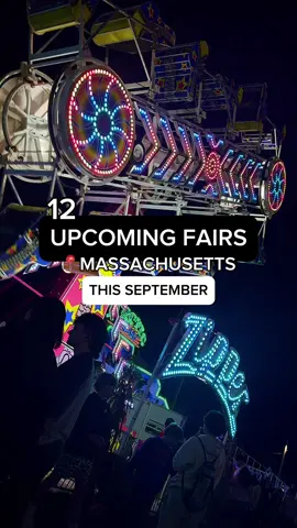 12 Fairs in Massachusetts this September that you won’t want to miss: Spencer Fair (Spencer, MA) — August 29 – September 1 3 County Fair (Northampton, MA) — August 29 – September 1 King Richard’s Faire (Carver, MA) — Weekends only, August 30 – October 19 175th Franklin County Fair (Greenfield, MA) — September 4–7 The Sterling Fair (Sterling, MA) — September 5–7 Chinatown Mid-Autumn Lantern Festival (Boylston Street, Boston, MA) — September 7 The Big E (Springfield, MA) — September 12–28 15th Annual Boston Local Food Festival (Boston, MA) — September 14 The Great New England BBQFest (Wachusett Mountain, Princeton, MA) — September 14–15 Belchertown Fair (Belchertown, MA) — September 19–21 South Shore YMCA Corn Festival (Hanover, MA) — September 21 Nantucket Island Fair (Children’s Beach, Nantucket, MA) — September 21–22 #boston #massachusetts #visitboston #Bostontiktok 