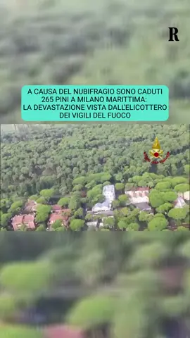 Ancora in ginocchio per il maltempo la Romagna, sferzata da un nubifragio che si è abbattuto nella notte sulla costa e sui centri rivieraschi, in particolar modo a Milano Marittima (Ravenna), Cesenatico (Forlì-Cesena) e sul Riminese. Decine gli interventi dei vigili del fuoco per soccorrere persone in difficoltà nei sottopassi allagati, rimuovere alberi e cartelloni caduti, operazioni di prosciugamento. Nelle immagini dall'elicottero Drago147 dei vigili del fuoco la devastazione a Milano Marittima, con 265 di pini marittimi caduti, e le squadre dei pompieri al lavoro. #romagna #milanomarittima