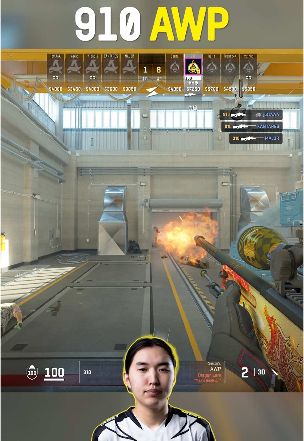 910 Clutch 🔥 #cs #cs2 #910 #mongolz 