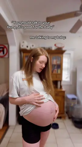 These are the conversations I have with him on the daily🥴😂 #38weekspregnant #thirdtrimesterhumor 