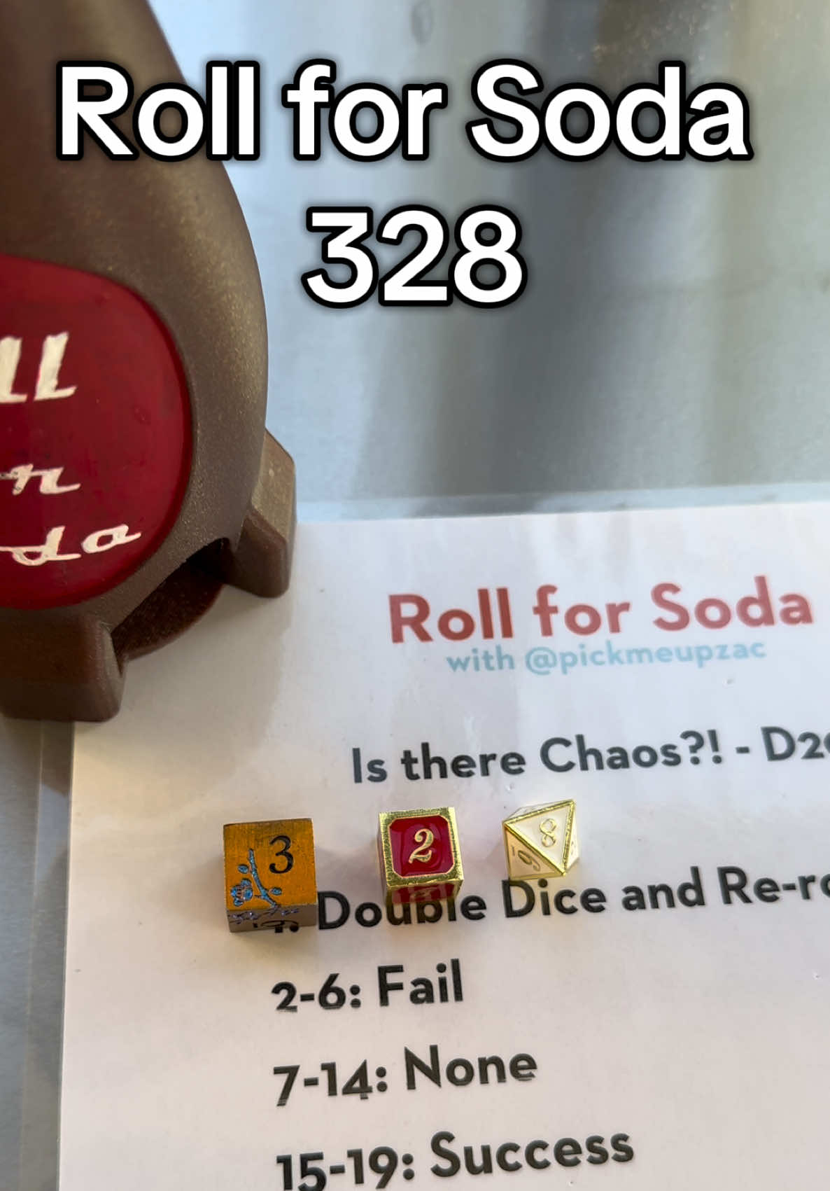 8/24/25 - Roll for Soda 328 - TAG your best mate before they tag you and they owe you a soda - tag me in the proof they paid video! Were you surprised by my base choice? Happy Birthday Anna S! Happy Birthday Beau! Happy Birthday Kat!  #rollforsoda #tabletop #dnd #game #Foodie 