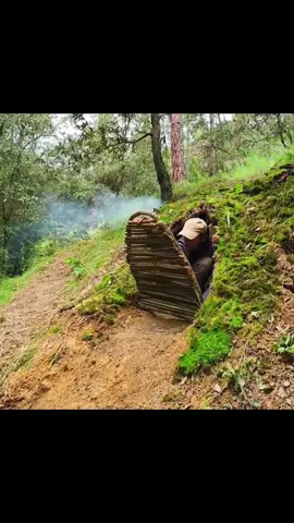 Building a shelter deep inside from the root of a mountain | Survival Sikills|Solo Bushcraft#build #shelter #forest #adventure #underground 