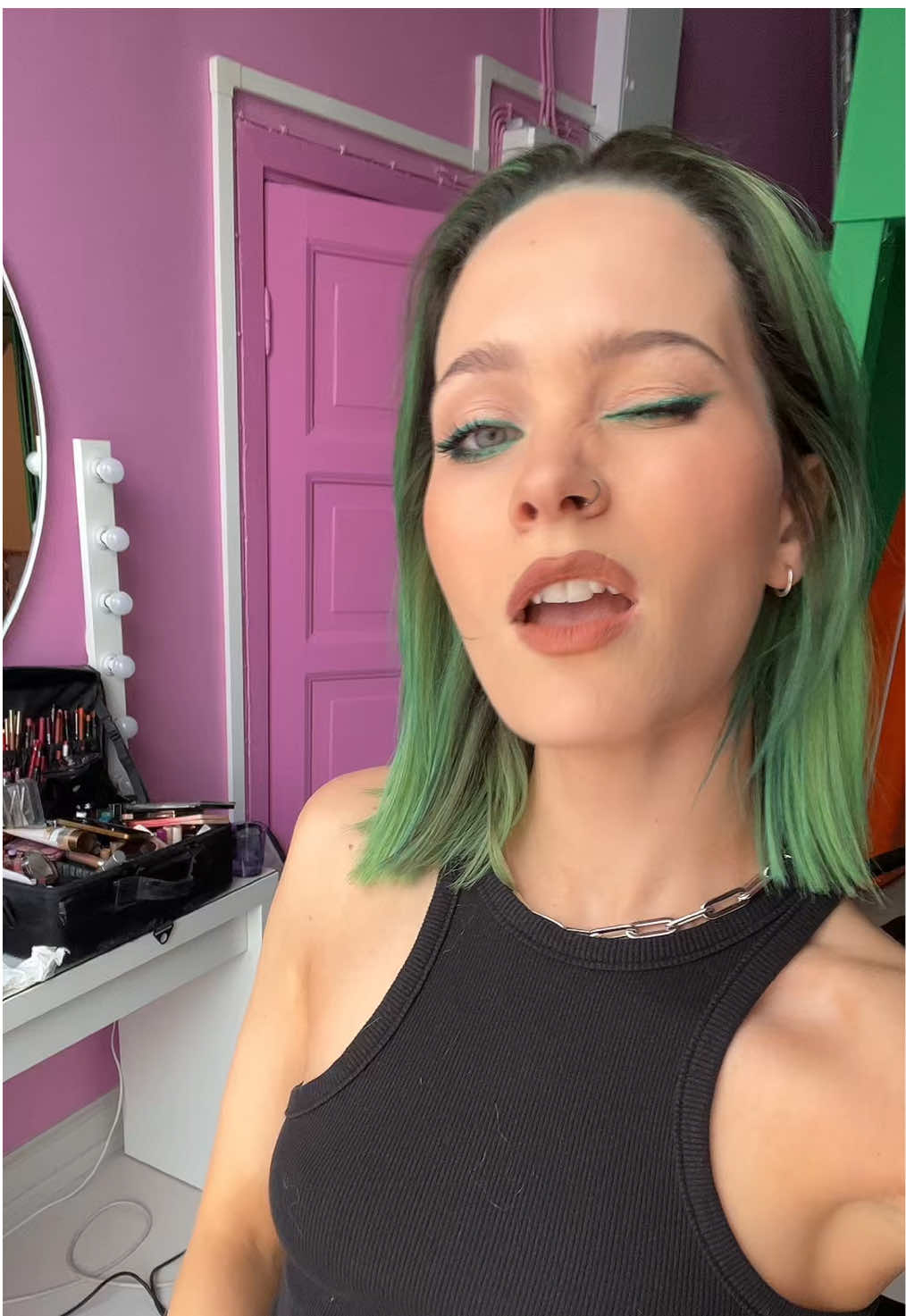🧑🏻‍🎤 era  #fyp #greenhair 