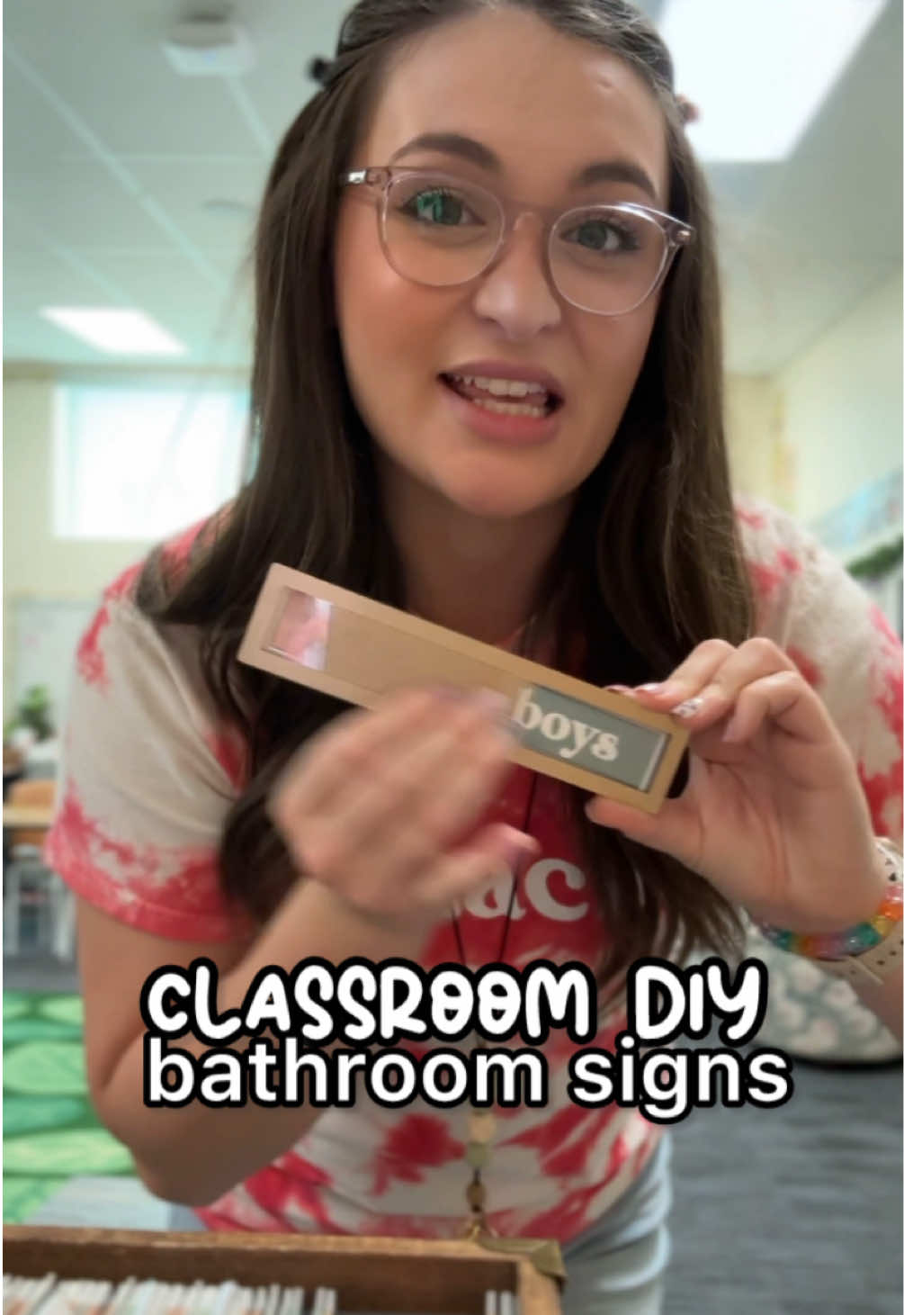 this bathroom system is just better for me, and it's barely a DIY! #teacherhack #bathroomlights #classroommanagement 
