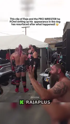 This clip of Raja and the PRO WRESTER he KOed setting up his  appearance in the ring has resurfaced after what happened! 😳 #rampagejackson #rajajackson 