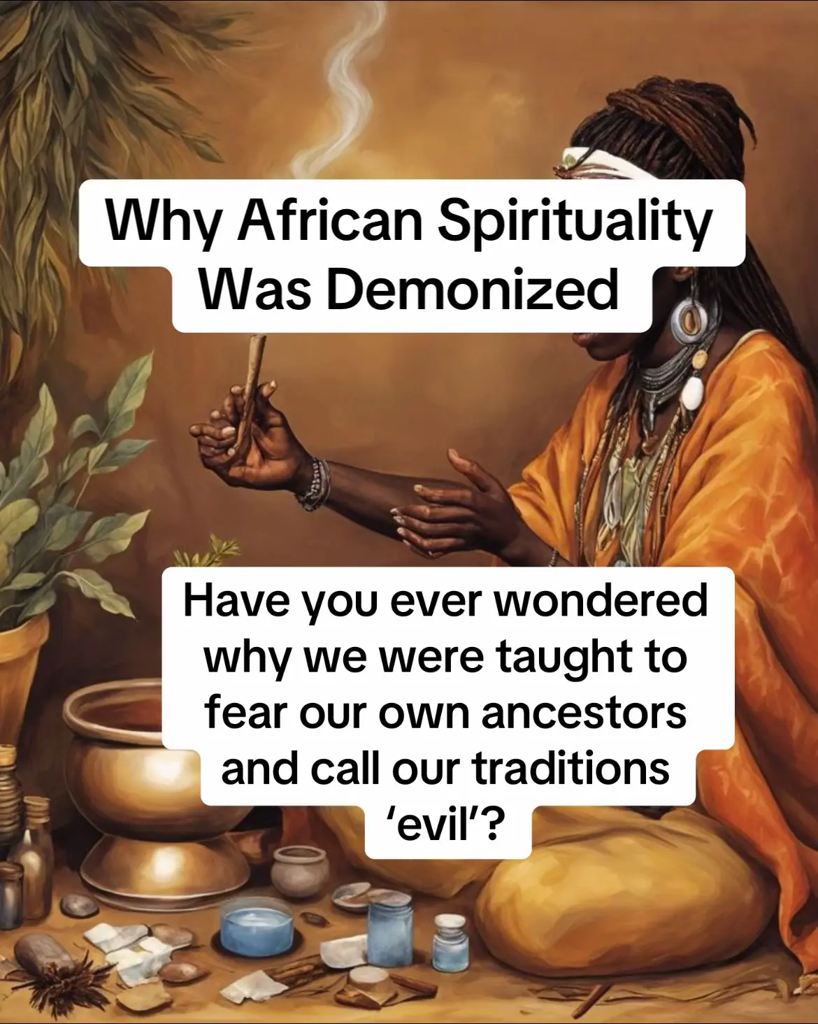 We inherited fear, not truth. African spirituality was painted as evil because a people disconnected from their ancestors are easier to control. 🔥 But the awakening has begun. More of us are returning to the ways of our mothers and fathers, reclaiming what was stolen, and remembering that our roots are sacred. Do you still feel traces of that colonial fear within you? Let’s talk in the comments 👇🏾