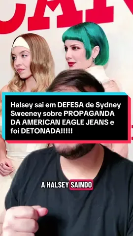 Halsey sai em defesa de Sydney Sweeney na polêmica da American Eagle Jeans, chama a situação de fofoca de tabloides, foi massacrada pelos fãs e no fim, tudo que ela queria era salvar do flop o filme americana. #sydneysweeney #halsey #fyp #fypp #fyy 