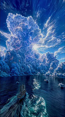 5secs of Peace ☁️ #clouds #ocean #landscape #visualart #aiart 