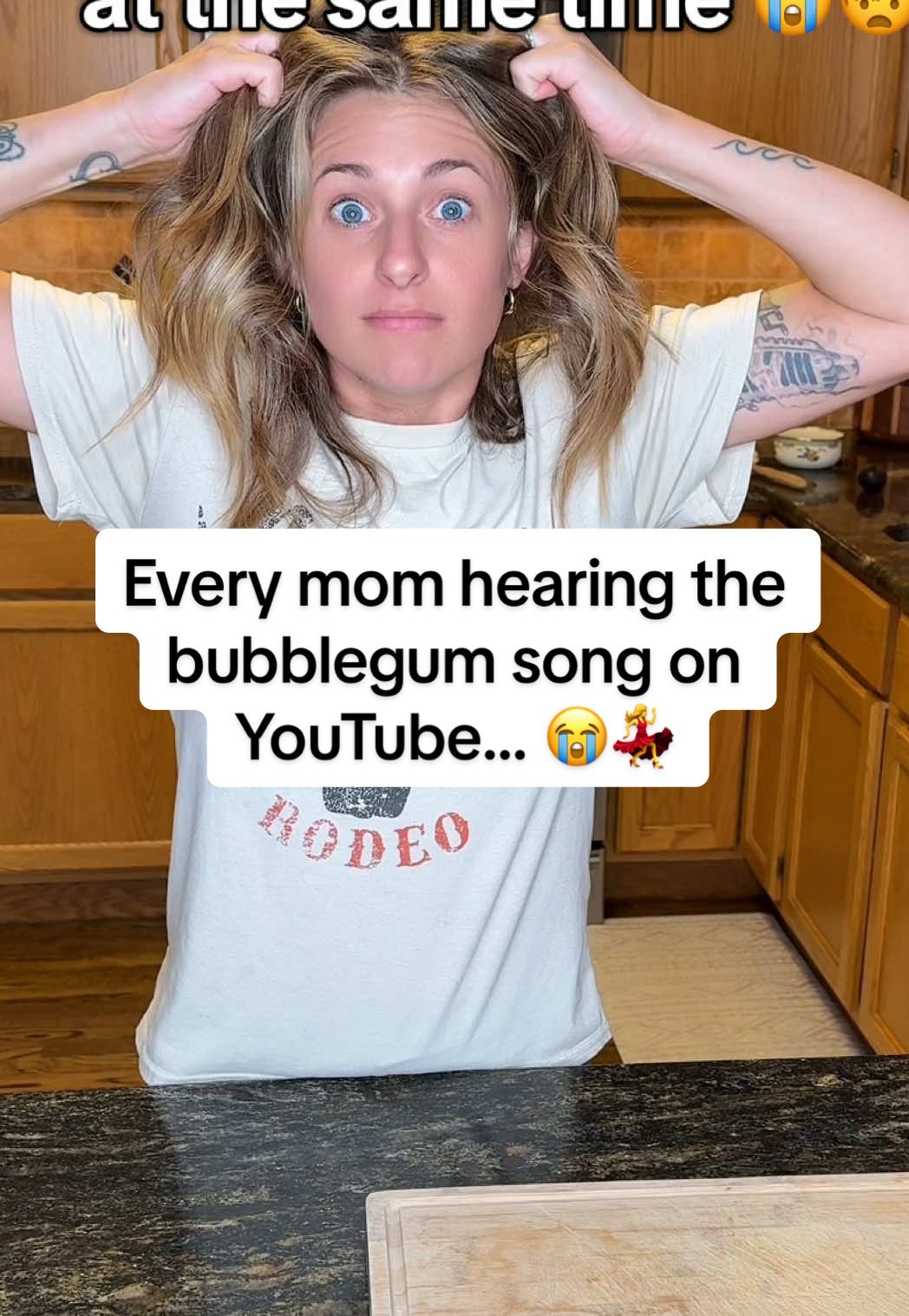 Moms, you KNOW the bubblegum song… and this is exactly me 😂💀  #momlife #missrachel #relatablemoms #funnymoments #losingit 