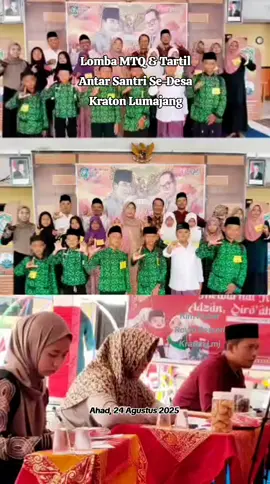 Lomba MTQ & Tartil Antar Santri Se-Desa Kraton Lumajang Ahad, 24 Agustus 2025 #Lomba #hutri80 #Harjaton116 #agustusan2025 #tartil