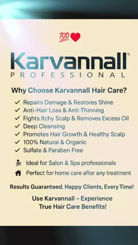 Karvannall Professional Hair Care Benifits #haircare #solvehairproblem #antihairfallshampoo #trending #hair 