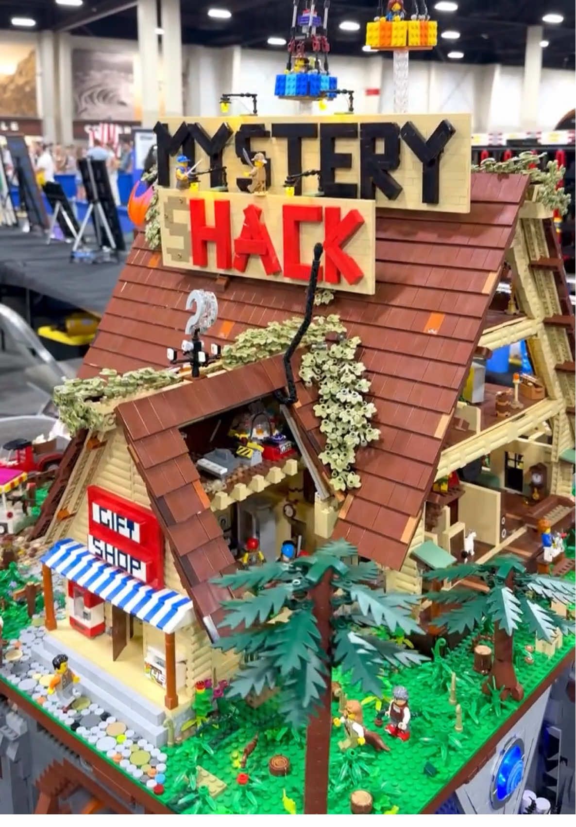 UCS Mystery shack created by Robert Perez, on display at @BrickSlopes in Salt Lake City in August 2025. “The Shack, briefly named Murder Hut. It is a house and tourist trap located in Gravity Falls, Oregon. It was formerly owned by Ford Pines, who initially built it as his main base of research and residence.” - Robert #NeedMoBricks #LEGO #MysteryShack #GravityFalls #BrickSlopes2025    