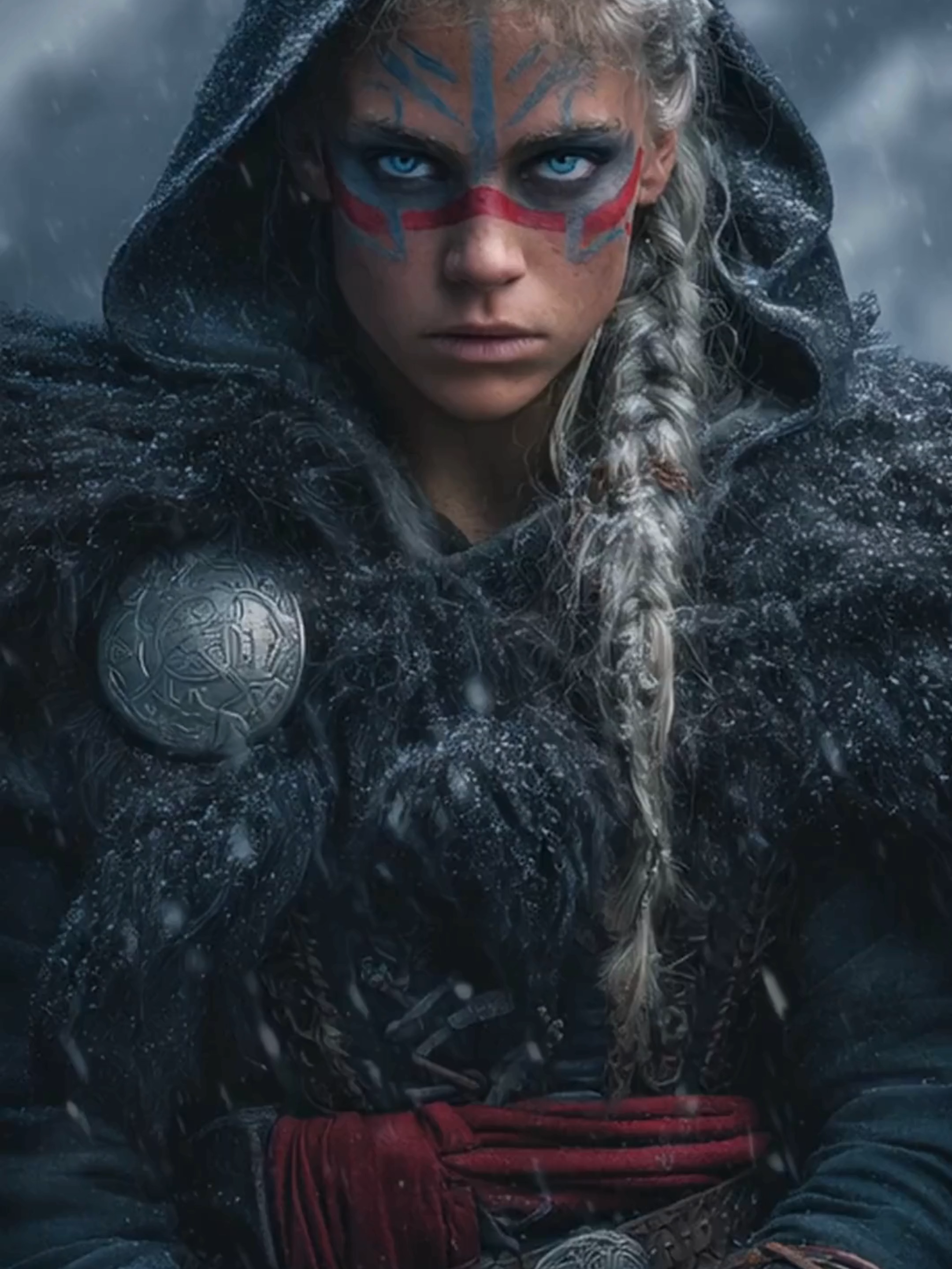 Story - ⚔️ Northern Warrior: Viking Portrait Immerse yourself in the intense gaze of a Viking woman, a symbol of strength, courage, and mystery. Every detail of her face tells the legends of the frozen Northern lands. ❄️🛡️ #viking #midjourney #north #vikings #ai #vikingsedit #femaleviking #femalewarrior