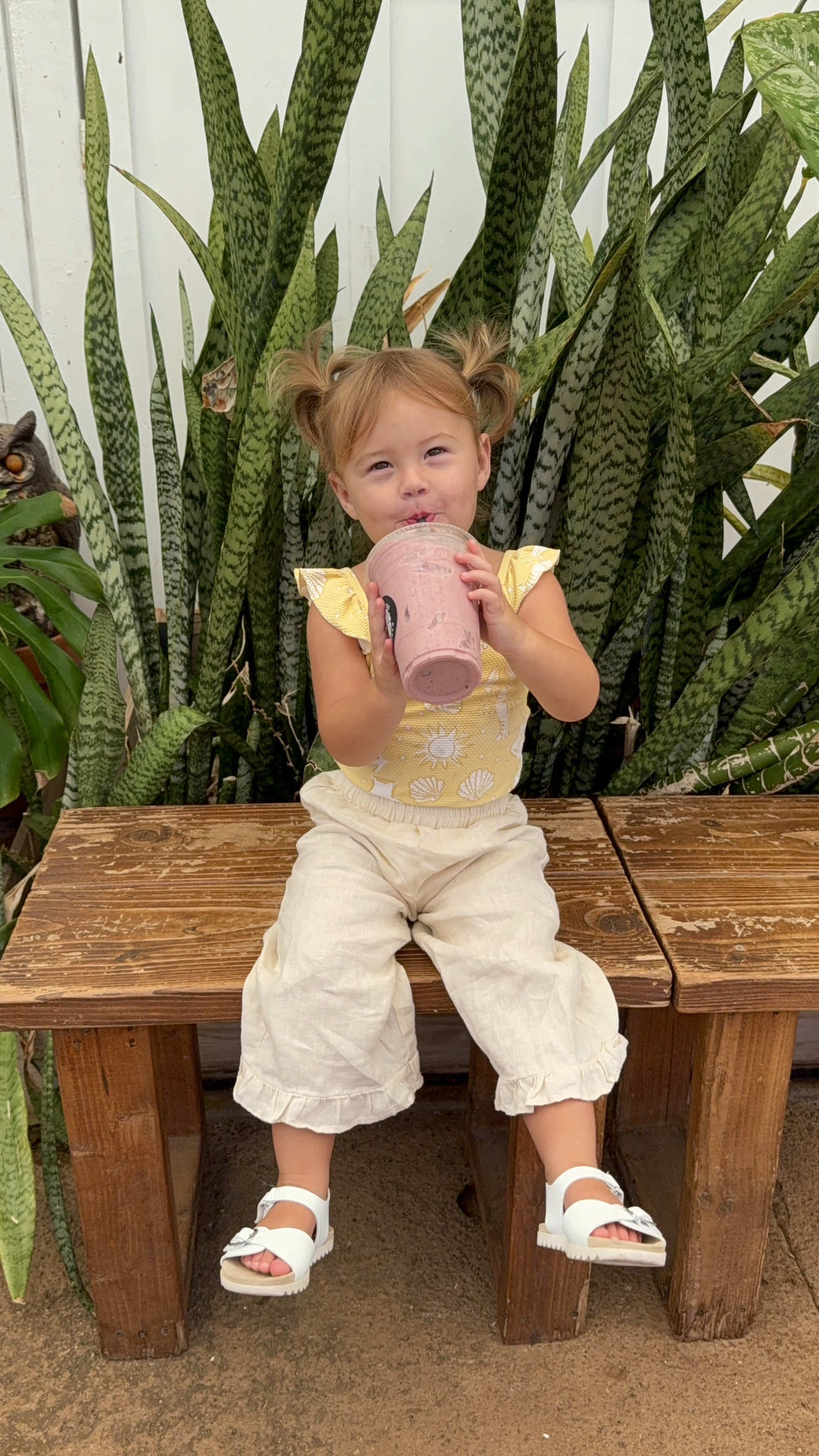 My smoothie queen #girlmom #babygirl #beachbaby #toddlerfits #18monthold 