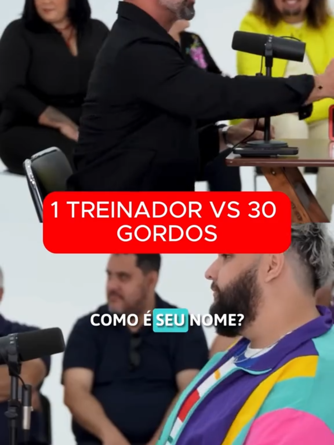 1 TREINADOR VS 30 GORDOS DEBATE! #fyp #viral #gordo #debate #saude #treinador
