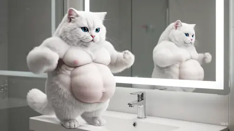 Gym? Nah… bathroom mirror is enough 😼💪✨ . #viral #fyp #catsoftiktok #cat #capcut 