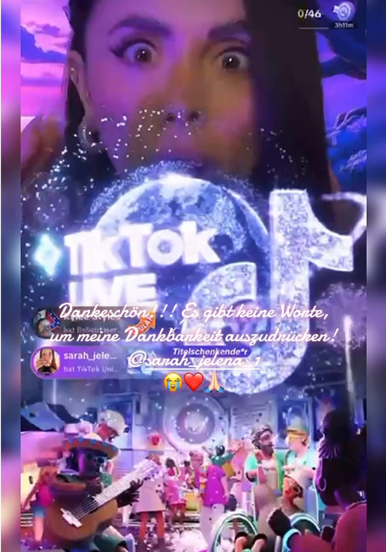 Dankeschön!!! 🙏🏻 The beginning of the stream was incredible!!! 🫠 Dear @sarah_jelena_ 1 thanks to you 🥹🥹🥹 I remembered these emotions from the TikTok universe! 🙏🏻❤️🫂 