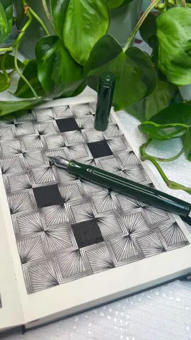 Lines that quiet the noise…🖋️ First drawing with the Model 20 Pocket fountain pen from Franklin Christoph. #zentangle #doodle #drawing #tutorial #tegning 