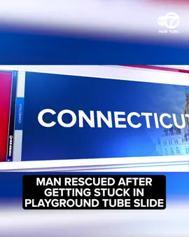 Firefighters in Connecticut rescued a 40-year-old man who was stuck in this tube slide. It happened on Saturday, August 16, at an elementary school in the town of Vernon. Firefighters provided oxygen to the man, and ventilation was set up to cool the area of the slide where he was stuck. First responders then cut the slide open to free the man. It took them about half an hour to get him out.
