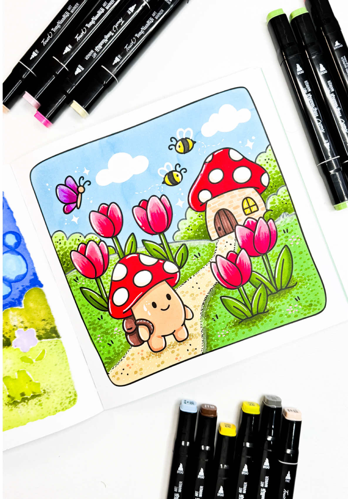 Voltando pra casa 🏠  Livro: Jardim Mágico 🍄 São 20 ilustrações autorais, em papel 150g, feitas com muito carinho e várias histórias para contar para vocês! O livro ainda acompanha uma folha de acetato para proteção entre as folhas 📃 Disponível na Amazon [link no meu perfil] e nas melhores livrarias e lojas ❤️ #ColorindoJardimMagico #JardimMagico #coloring #Sextante #CoresdoLucas 