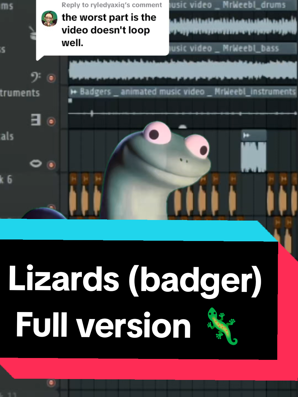 Replying to @ryledyaxiq  it still won't loop perfectly but I decided to do a full version, it's not perfect but it took a while 😅 #lizardmeme #lizard #fyp 
