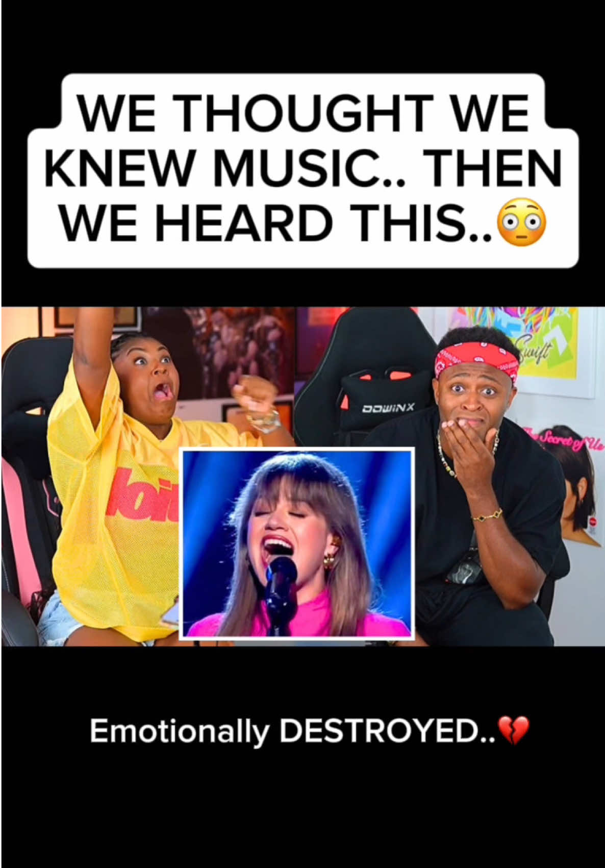 @kellyclarkson WTF…😳🫠 @BILLIE EILISH would be MORE than proud🔥 Full vid on our Patreon + our Random Artist Wheel where we react to different artists & genres ‼️ (🔗 in Linktree) Edited by @aaronjohnsonmedia 🎥🔥 #kellyclarkson #billieeilish #happierthanever #cover #singing 