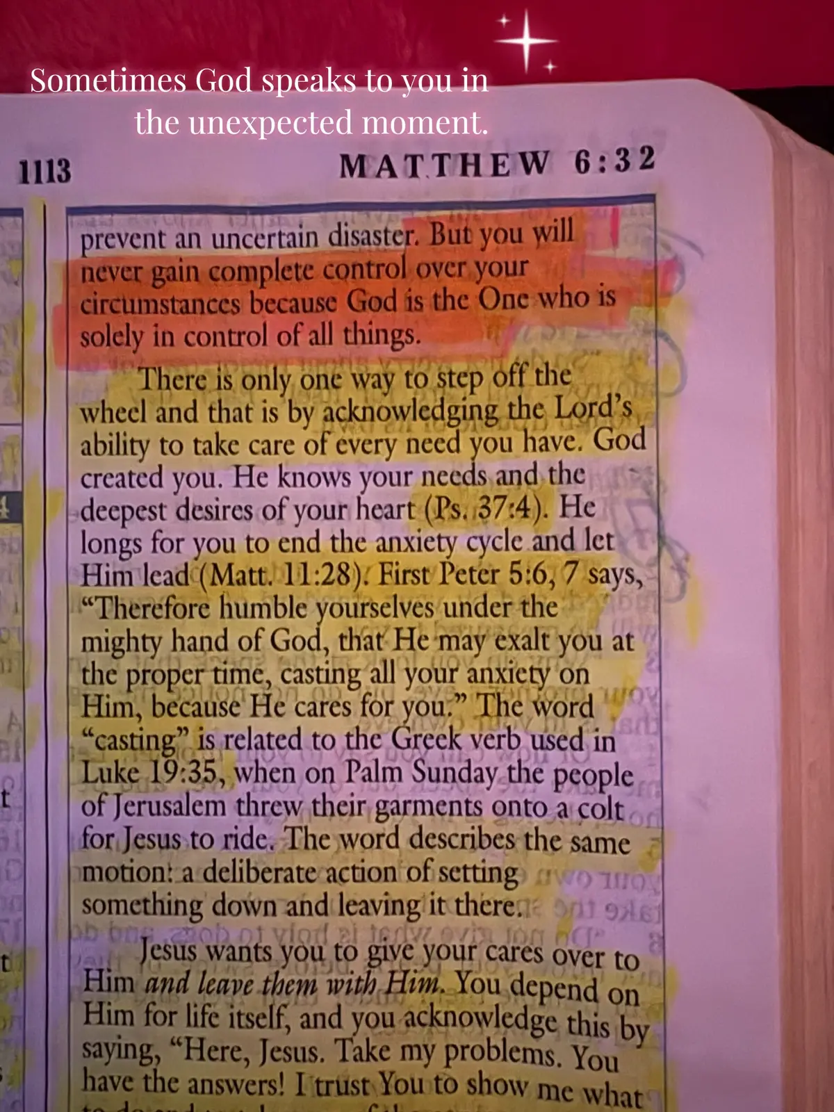 I’d like to share a story with you. Last night I walked past this Bible and I heard the pages flipping (there was no explanation for this to happen) so I walked over in the middle of the night because it caught my attention and I saw these words highlighted in Pink. God spoke directly to me and answered me. Sometimes you feel like he’s not listening or that maybe your prayers go no higher than the ceiling but I assure you.. he HEARS YOU! 💕💕💕🙏🏼💝