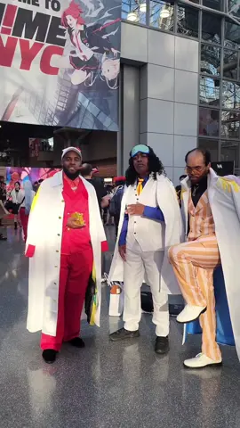 The admirals are out at Anime NYC as I'm doing an anime cosplay transition into my Aokiji cosplay from the anime One Piece with the rest of the crew. Voqualz is Kizaru and Jasirii is Akainu @VIZ @Anime NYC @Jasirii @Voqualz @The Podcast Is Real  #anime #animetiktok #blackcosplayer #onepiececosplay #onepiece #animenyc2025 #animenyc #anyc25 #anyc #animecosplay #aokiji #aokijikuzan 