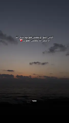 الذين امنوا وتطمئن قلوبهم بذكر الله  الا بذكر الله تطمئن القلوب ❤️‍🩹،