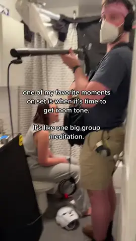 the forced meditation that is getting room tone   #filmset #filmproduction #indiefilm 