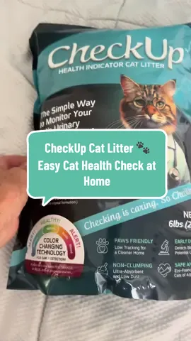 #creatorsearchinsights If you care about your cat, don’t skip this. 🐾 This is CheckUp Cat Litter — it shows changes in your kitty’s health by the color of their urine. You don’t have to use it every day, but at least once or twice a year it’s an easy way to do a quick checkup at home. It’s simple, affordable, and gives you peace of mind about your cat’s health. #CatHealth #CatParents #CheckUpCatLitter #PetCareTips