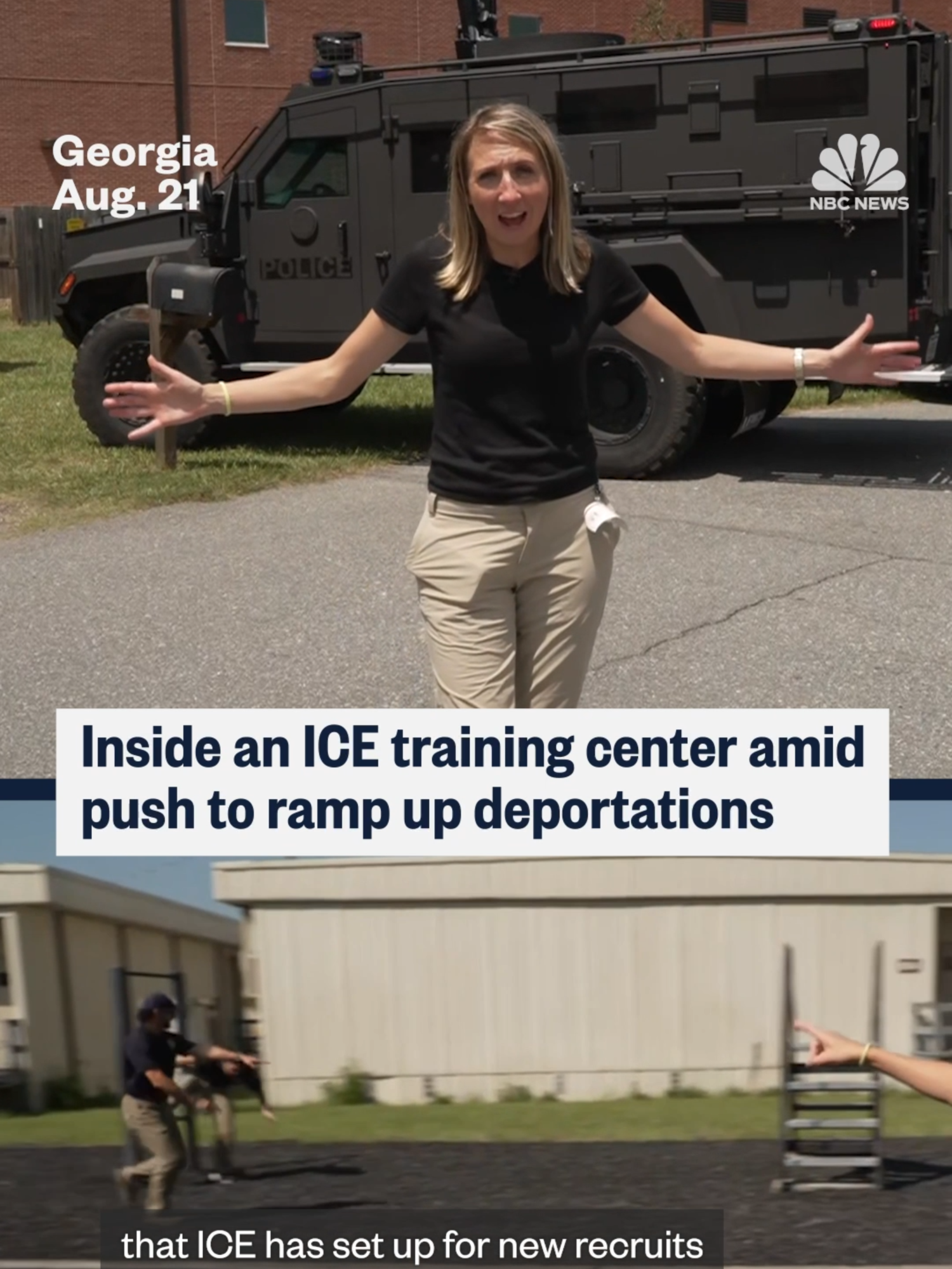 As #ICE hires 10,000 new officers as part of President #Trump’s efforts to speed up deportations, NBC News’ Julia Ainsley spoke to the acting ICE director inside a new training center in #Georgia.