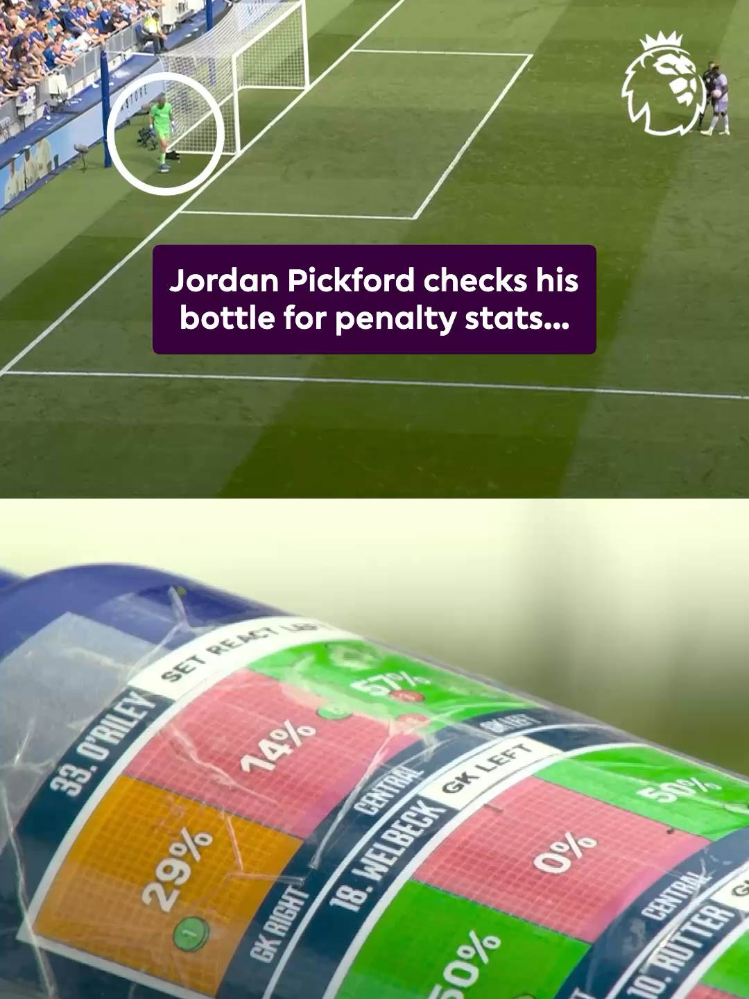 Jordan Pickford's water bottle saving the day 😎 #PremierLeague @everton