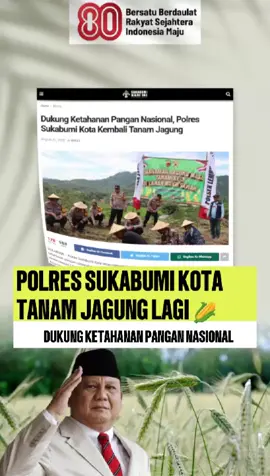 Polres Sukabumi Kota kembali turun ke ladang, tanam jagung demi dukung ketahanan pangan nasional! 🇮🇩 Langkah nyata ini bukan cuma soal jagung, tapi tentang semangat menjaga kemandirian pangan bangsa.  Kalau gerakan kayak gini terus dijalankan, Indonesia makin kuat tanpa harus bergantung impor! 🔥 #ketahananpangan  #jagung  #polriuntukindonesia  #indonesiamaju  #viralindonesia 
