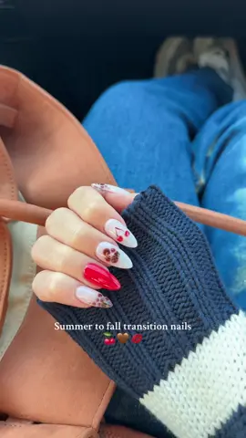 OBSESSED 🍒 #fallnails #cherrynails #fallnailart #septembernails 