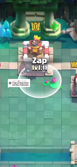 Replying to @LD🐙👀 can zapping the king tower and waiting three crown? #clashroyale #fyp #clashroyalememes #zap 
