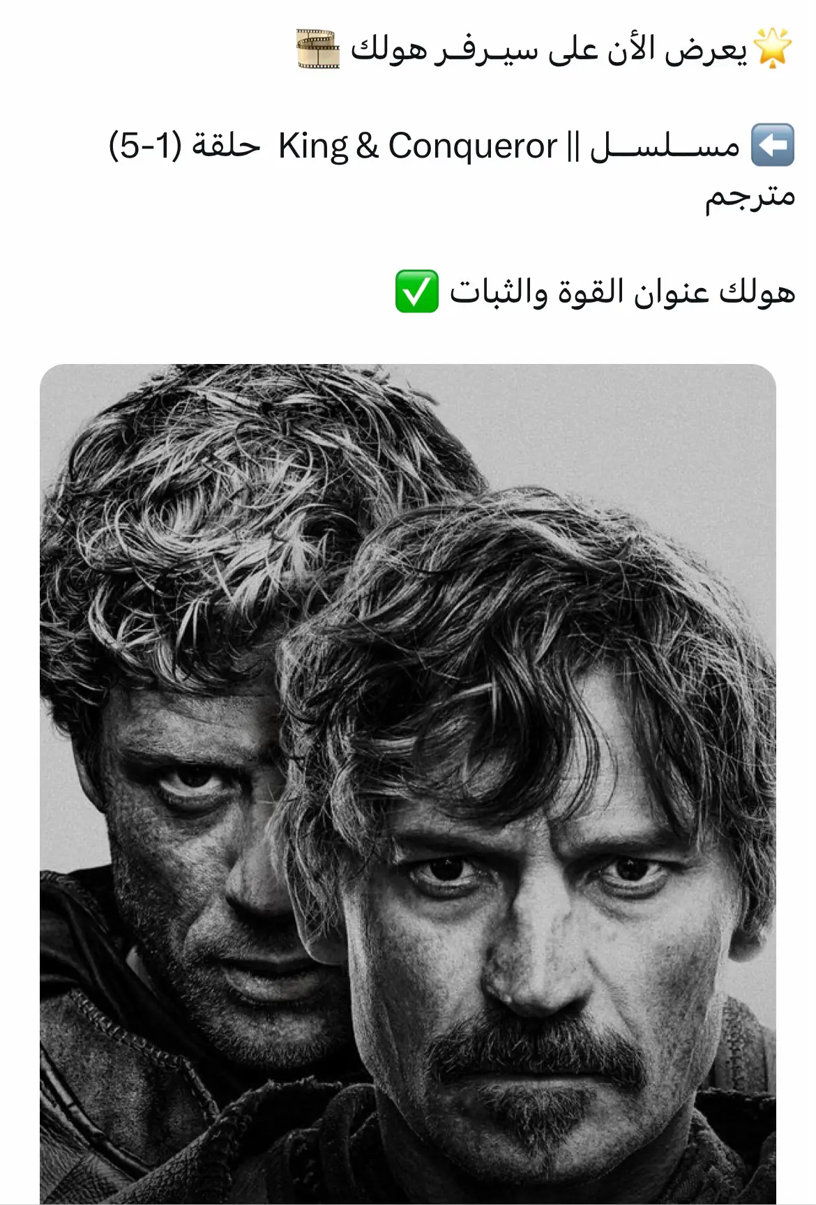 القصة قصة صراع شكّل مستقبل بلد وقارة لألف عام. كان هارولد من ويسكس وويليام من نورماندي رجلين قُدر لهما أن يلتقيا في معركة هاستينغز عام 1066. هذان الحليفان السابقان، اللذان لم تكن لهما نية في اعتلاء العرش البريطاني، وجدا نفسيهما مدفوعين بالظروف والهوس الشخصي إلى حرب من أجل التاج