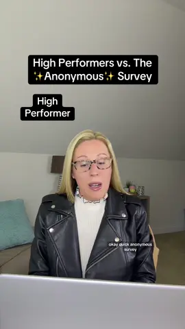 High performers often don’t last long in a toxic workplace because they can sniff out the ineptitude early on. When that anonymous mandatory company survey comes around it’s a battle of both sides as our high performer struggles with wanting to call things out and try to effect change. While on the other side they know that would be putting a target on their back and no amount of honesty is going to make a difference in this toxic workplace. Look familiar? Have you ever been honest on the anonymous work surveys? #corporatelife #highperformer #officelife #humanresources #9to5 