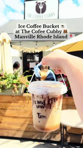 We went and tried the viral Ice Coffee Bucket at the Coffee Cubby in Manville, RI 📍Watch till the end for our honest reviews. #icedcoffeebucket #rhodeisland #thecoffeecubby #fyp #icedcoffee 