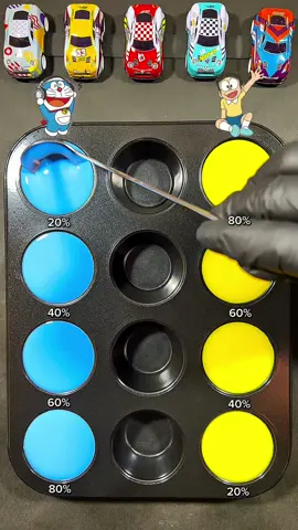 Doraemon and Nobita Color Mixing Challenge P1#colormixing #colormix #coloring #asrm #satisfyingvideos 
