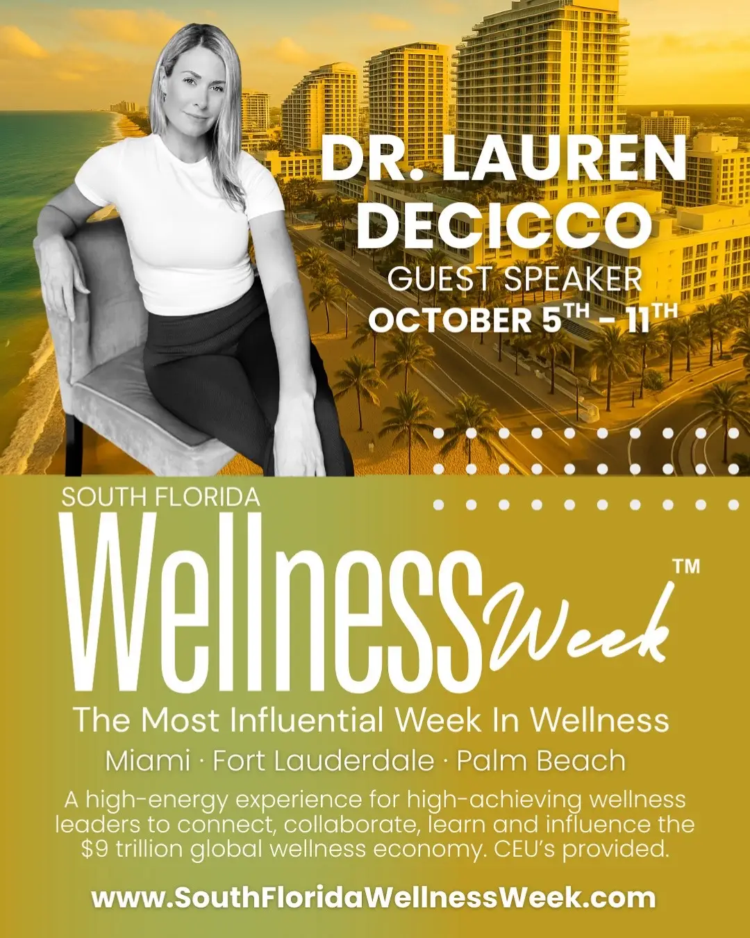 I am very excited to announce that I will be a guest speaker for the South Florida Wellness Week happening October 5-11th. I will be presenting my expertise on Saturday, October 11th on how to optimize your business through your nervous system. Grab your tickets now because this is an event you do not want to miss! Link in bio to register! #nervoussystemregulation #performance #businesstips #