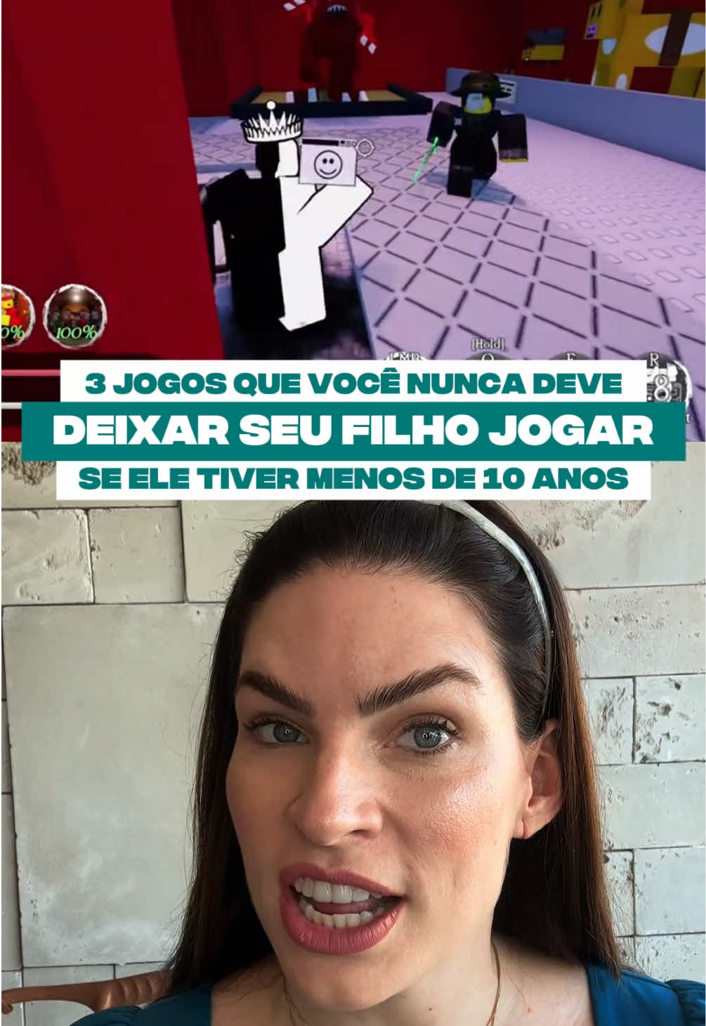 🚫 3 jogos que você NUNCA deve deixar seu filho jogar se ele tiver menos de 10 anos 🚫 Eu sou a Dra. Tamiris Mariano, neurologista infantil, e quero te alertar 👩‍⚕️🎮 👉 1. Roblox Parece inofensivo, mas é uma plataforma aberta. Minijogos com violência, sustos e até conteúdo sexualizado. E com chat aberto, o risco é ainda maior. 👉 2. Gacha Life Criação de personagens + interações online sem filtro. Já houve casos de sexualização e até aliciamento digital. Perigoso para crianças que não sabem diferenciar fantasia de risco real. 👉 3. Forsaken FPS com armas e violência explícita. Ritmo acelerado e estímulos visuais intensos sobrecarregam o cérebro infantil. Violência não é entretenimento. 🧠 Proteja a infância, escolha bem os jogos! #jogos #infância #filhos 